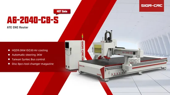 3 Axis 4 Axis Wood CNC Router with Atc 1325/1530/2040 Automatic Tool Changer CNC Router Engraver